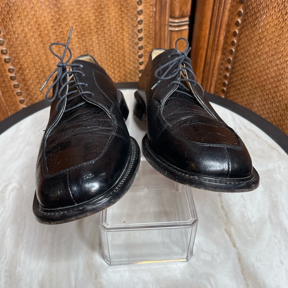 Belvedere Florence Ostrich Leather Black Loafer 10M - Picture 6 of 8